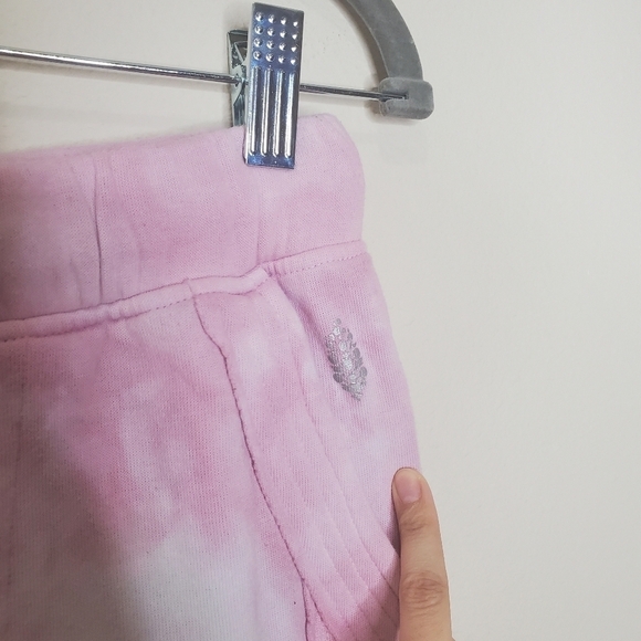 Free People Movement Work It Out Pink & White Tie Dye Fleece Jogger Sweatpants - Picture 7 of 13
